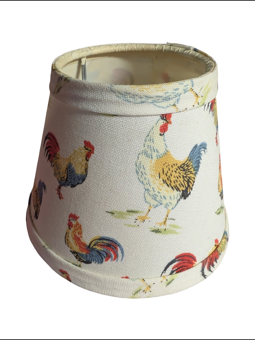 Chicken And Rooster Chandelier Lamp Shade - Cream Background